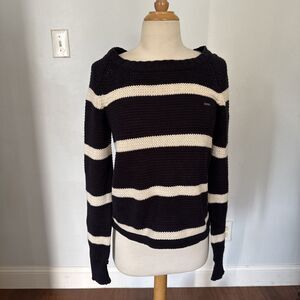 Volcom Womens Crochet Striped‎ Knit Sweater S/P